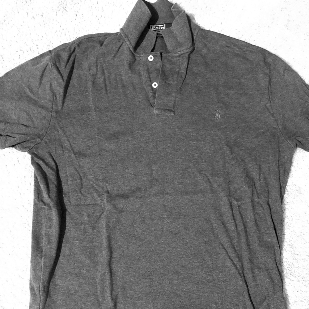 Charcoal w/green horse polo shirt